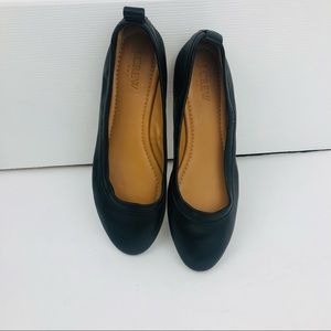 J.crew black leather balerinas